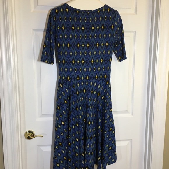 LuLaRoe Blue Short Sleeve Dress Size L - Picture 3 of 5